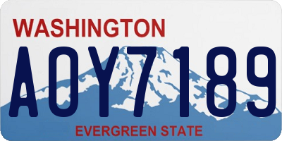 WA license plate AOY7189