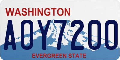 WA license plate AOY7200