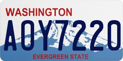 WA license plate AOY7220