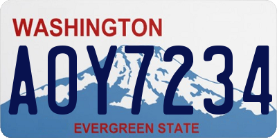 WA license plate AOY7234