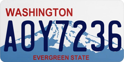 WA license plate AOY7236