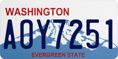 WA license plate AOY7251