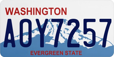 WA license plate AOY7257