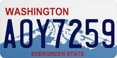 WA license plate AOY7259