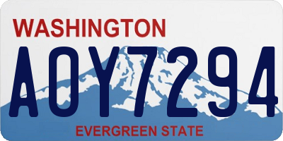WA license plate AOY7294