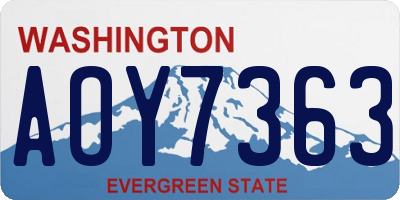 WA license plate AOY7363