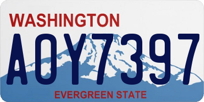 WA license plate AOY7397