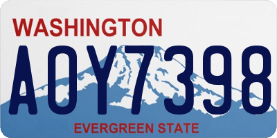 WA license plate AOY7398