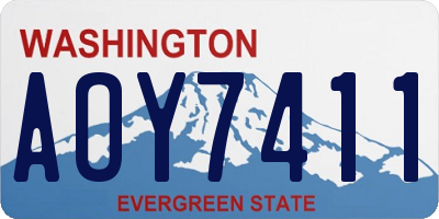 WA license plate AOY7411