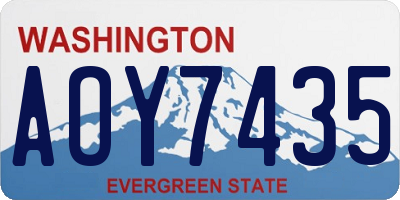 WA license plate AOY7435