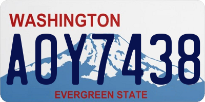 WA license plate AOY7438