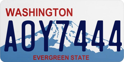 WA license plate AOY7444