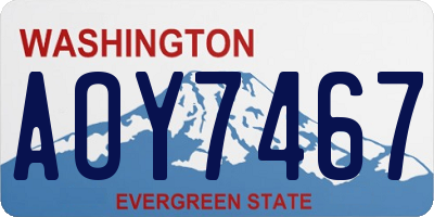 WA license plate AOY7467