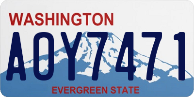 WA license plate AOY7471