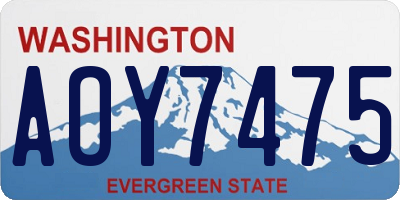 WA license plate AOY7475