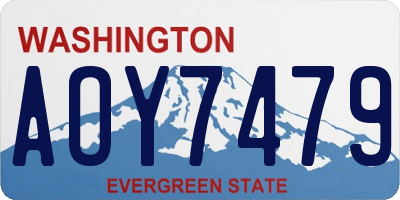 WA license plate AOY7479