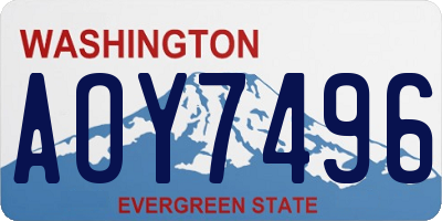 WA license plate AOY7496