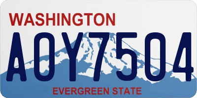 WA license plate AOY7504