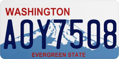 WA license plate AOY7508