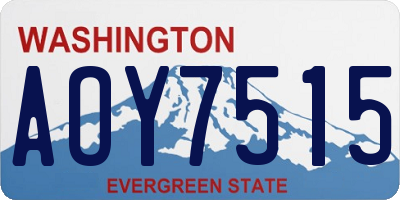 WA license plate AOY7515