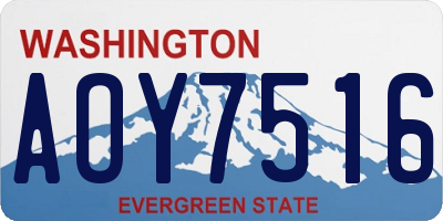 WA license plate AOY7516