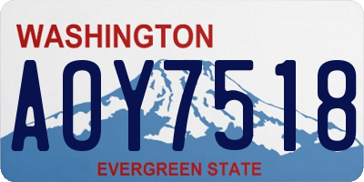 WA license plate AOY7518
