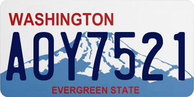 WA license plate AOY7521