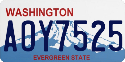 WA license plate AOY7525