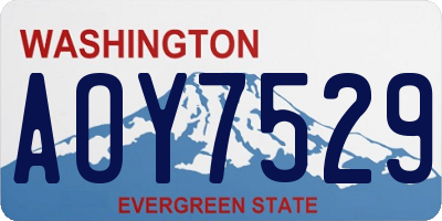 WA license plate AOY7529