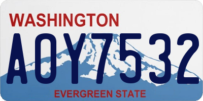 WA license plate AOY7532