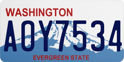 WA license plate AOY7534