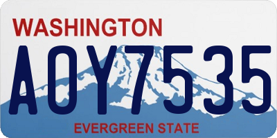 WA license plate AOY7535