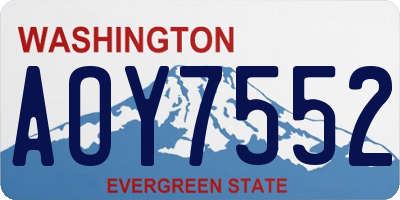 WA license plate AOY7552