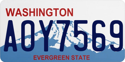 WA license plate AOY7569