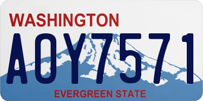WA license plate AOY7571
