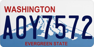 WA license plate AOY7572