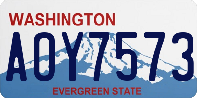 WA license plate AOY7573