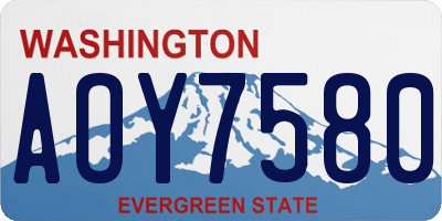 WA license plate AOY7580