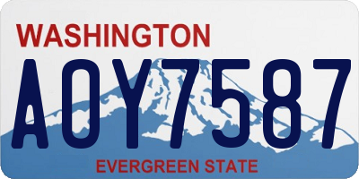WA license plate AOY7587