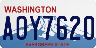 WA license plate AOY7620