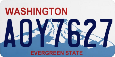 WA license plate AOY7627