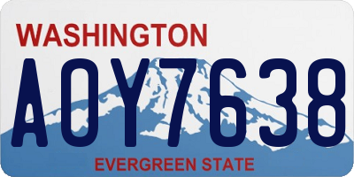 WA license plate AOY7638