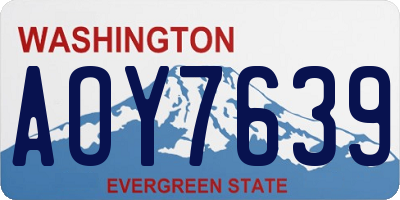 WA license plate AOY7639
