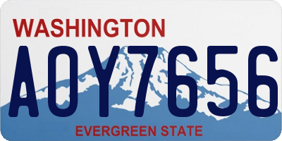 WA license plate AOY7656
