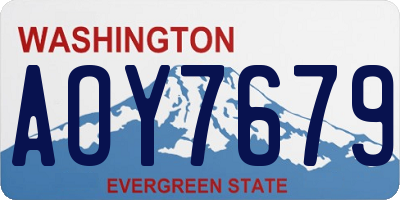 WA license plate AOY7679