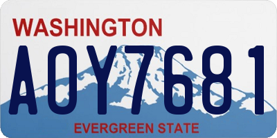 WA license plate AOY7681