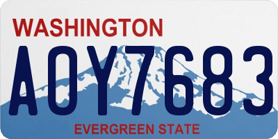 WA license plate AOY7683