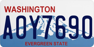 WA license plate AOY7690