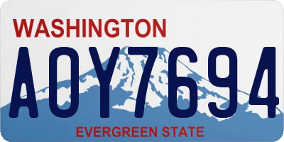 WA license plate AOY7694