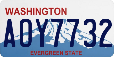 WA license plate AOY7732
